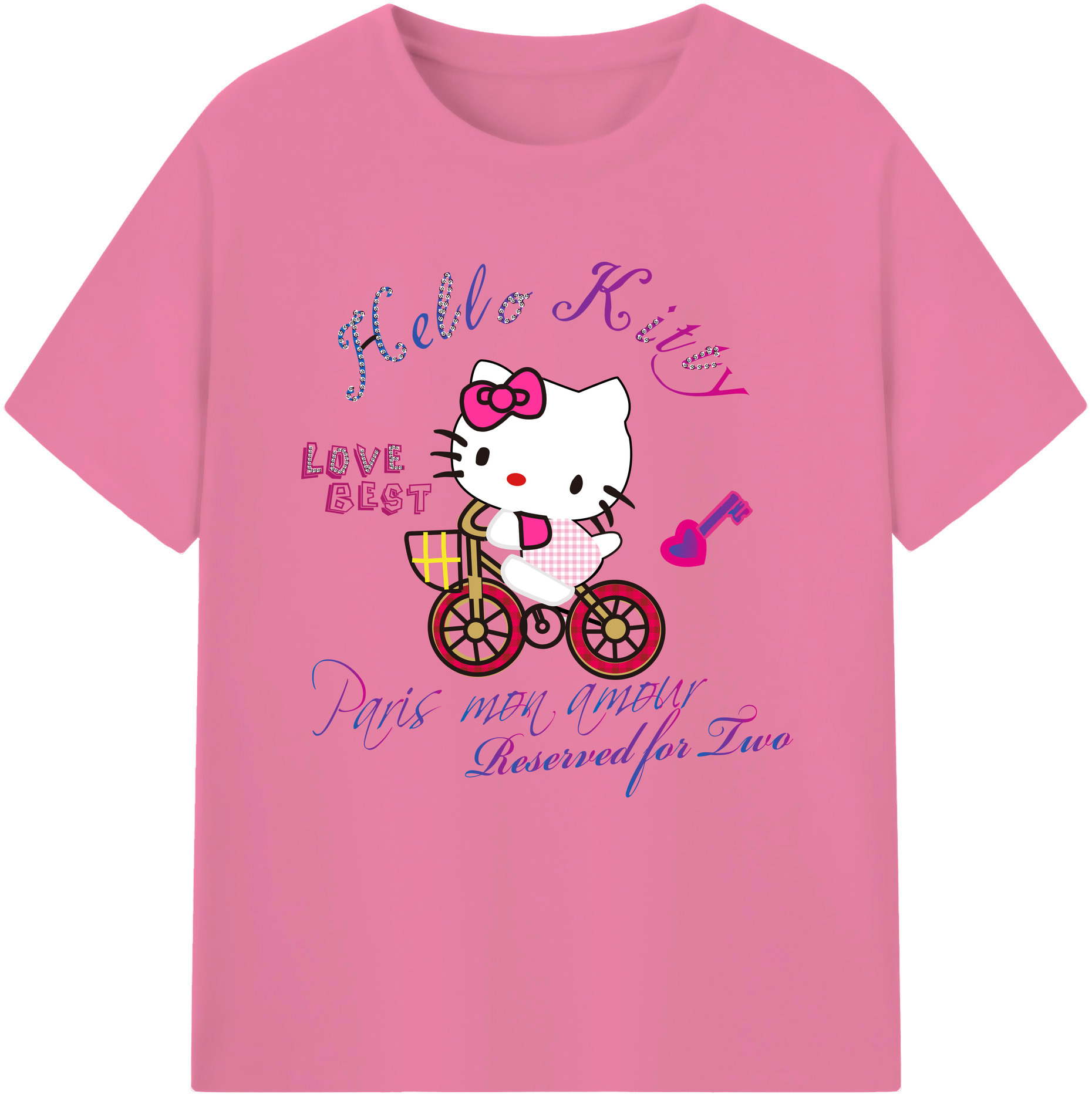 （画像用） Hello Kitty ハローキティ 綿100％半袖Tシャツ（フロントプリント）